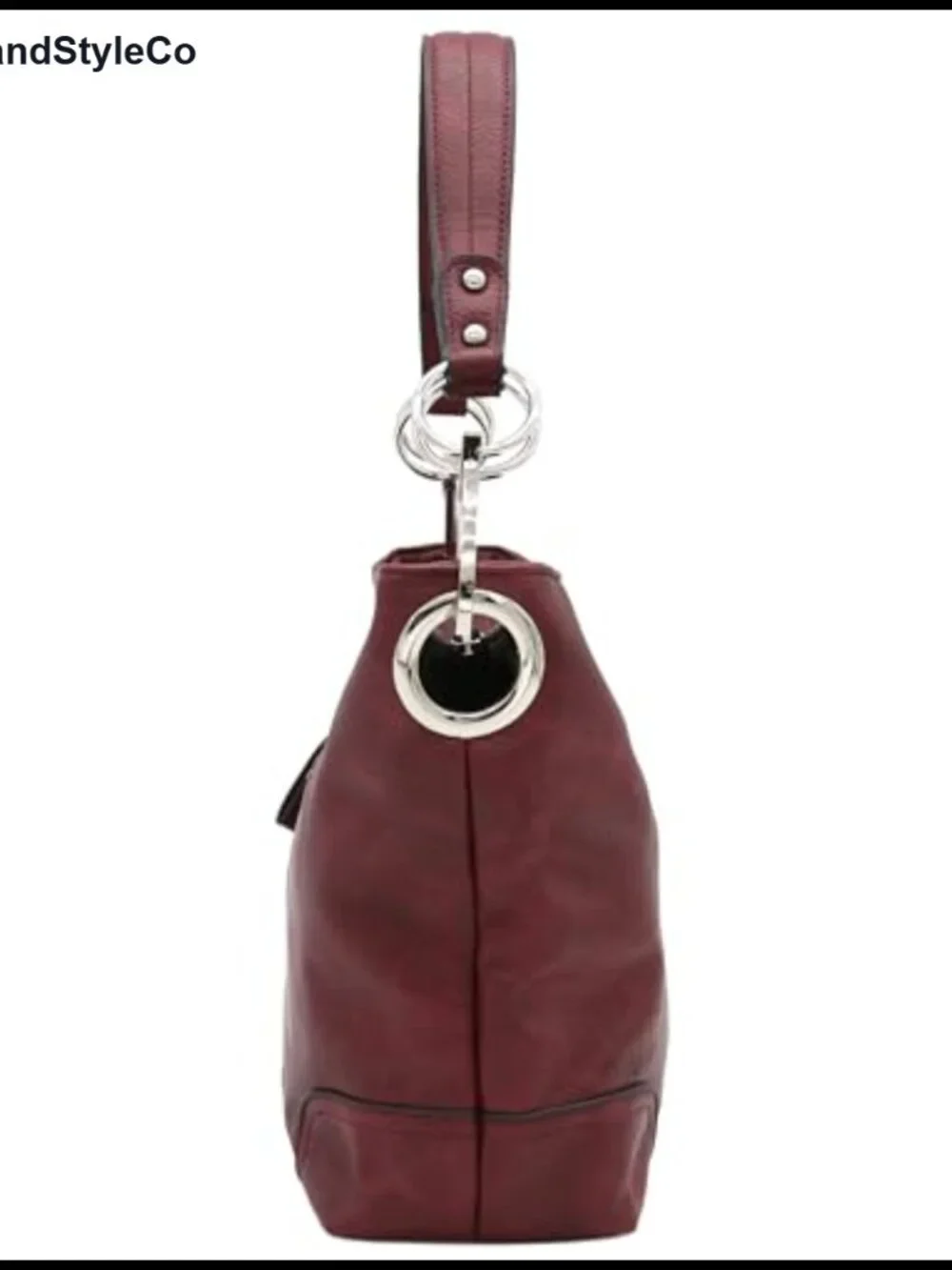 ALYSSA Hobo Shoulder Bag Faux Leather Zipper Closure Detachable Strap Large
